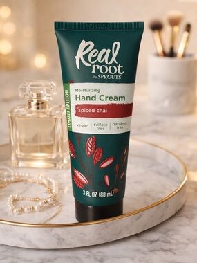 HTF Real Root by Sprouts Spiced Chai Hand Cream Limited Edition Vegan Beauty